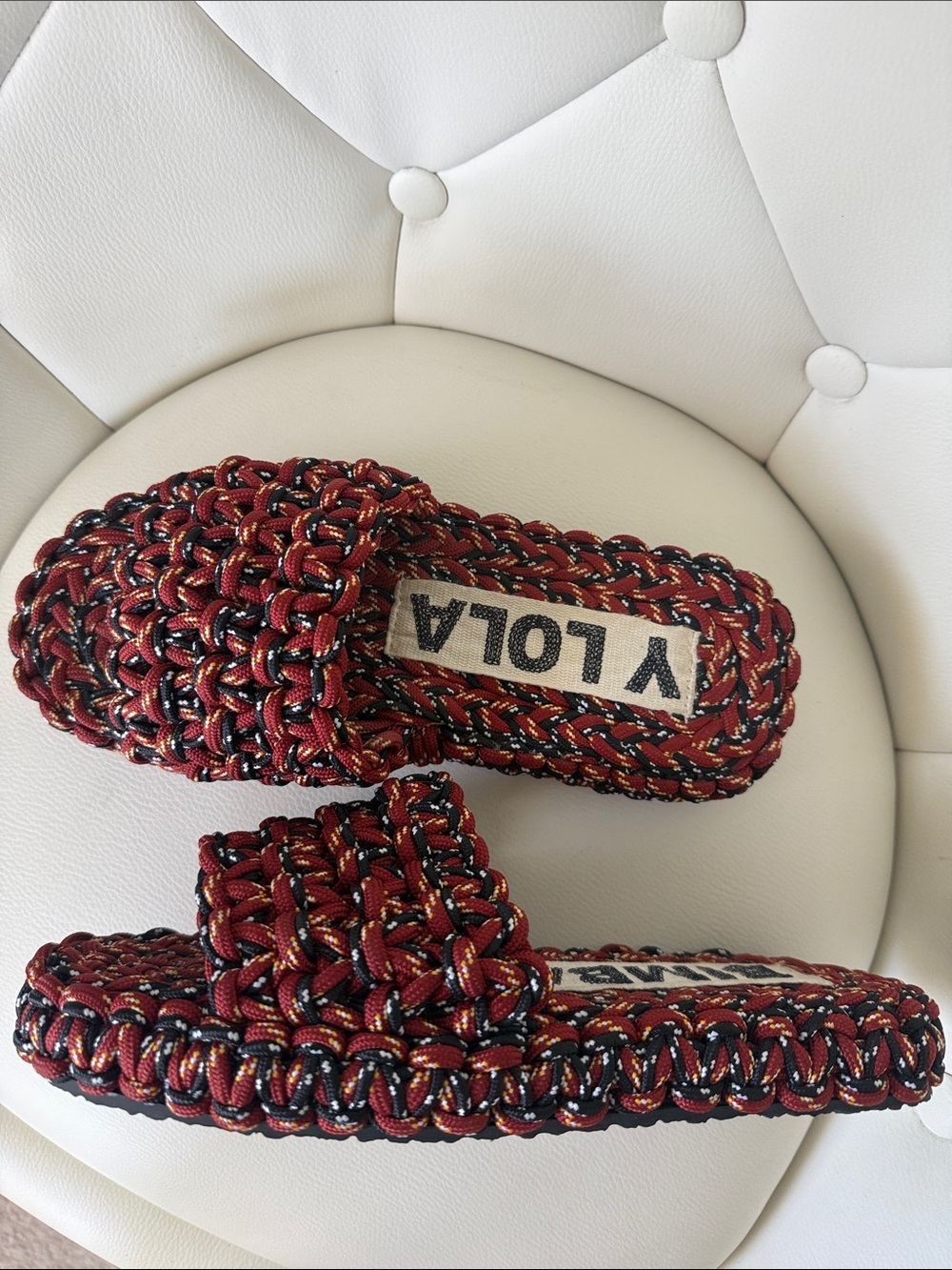 BIMBA Y LOLA Rope Knitted Multicolor Braided Slide Sandals 8US 38EU - Picture 6 of 16